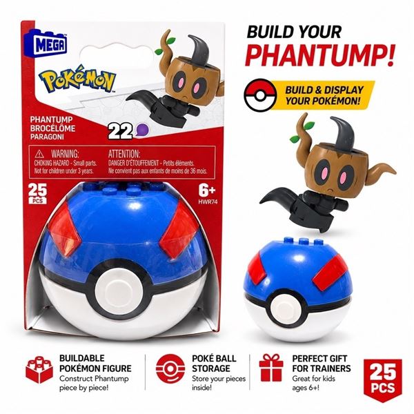 NEW POKEMON MEGA PHANTUMP POKE BALL BUILD SET