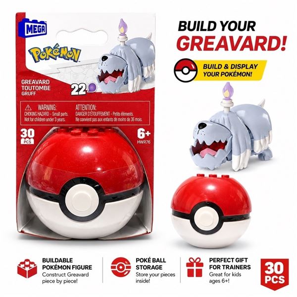 NEW POKEMON MEGA GREAVARD POKE BALL BUILD SET