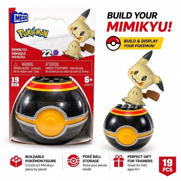 NEW POKEMON MEGA MIMIKYU POKE BALL BUILD SET