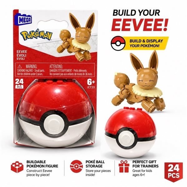 NEW POKEMON MEGA EEVEE POKE BALL BUILD SET