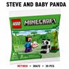 Image 1 : NEW LEGO MINECRAFT STEVE & BABY PANDA RETIRED
