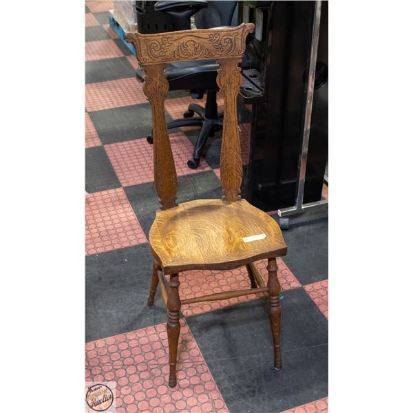 VICTORIAN OAK LADIES SIDE CHAIR