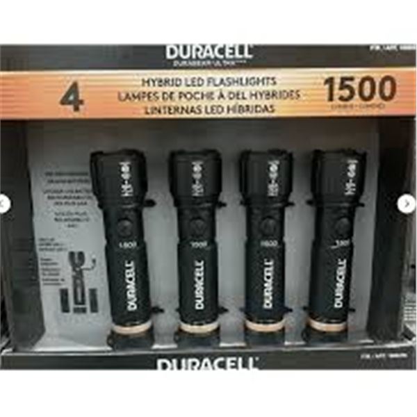 NEW 4 PACK OF DURACELL HYBRID LED FLASHLIGHTS