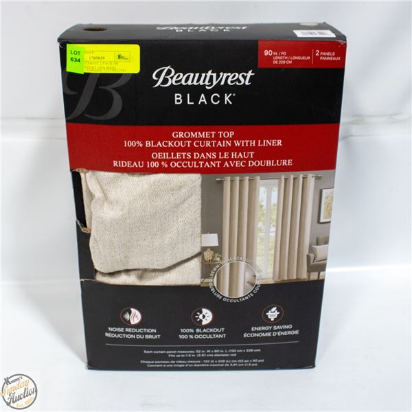 NEW BEAUTYREST 2 PACK OF BLACKOUT CURTAINS WITH