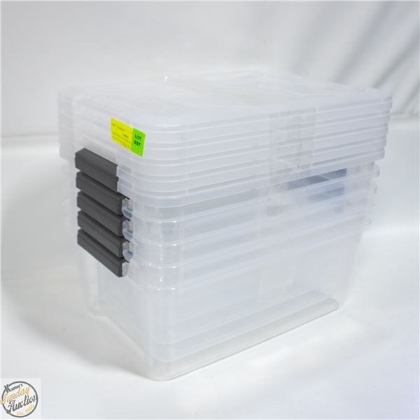 NEW 5 PACK OF STORAGE BIN ORGANIZERS WITH LIDS