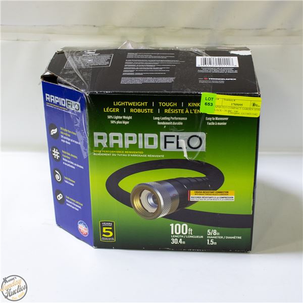 RAPID FLO COMPACT GARDEN HOSE BLACK - 30.4M / 100'