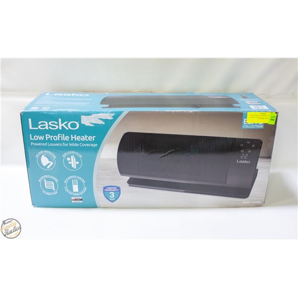 NEW LASKO LOW PROFILE HEATER - WIDE COVERAGE BLACK