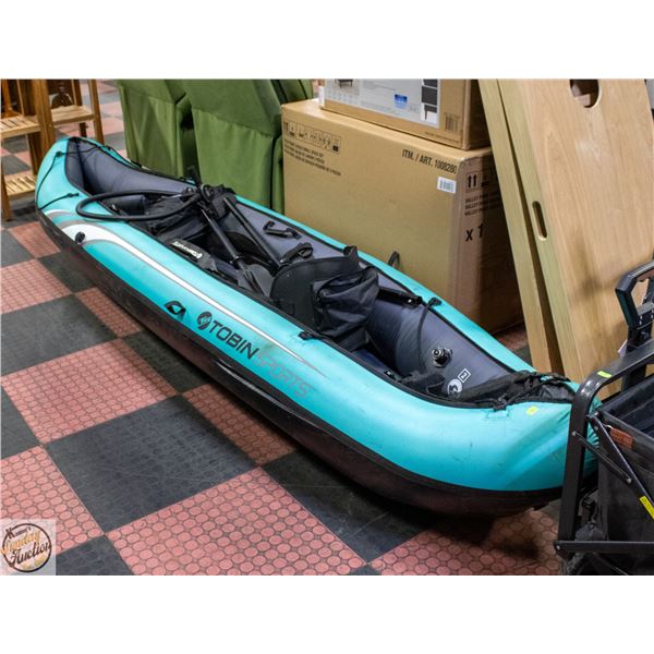 TOBIN SPORTS INFLATABLE CANOE - TURQUOISE COLOUR