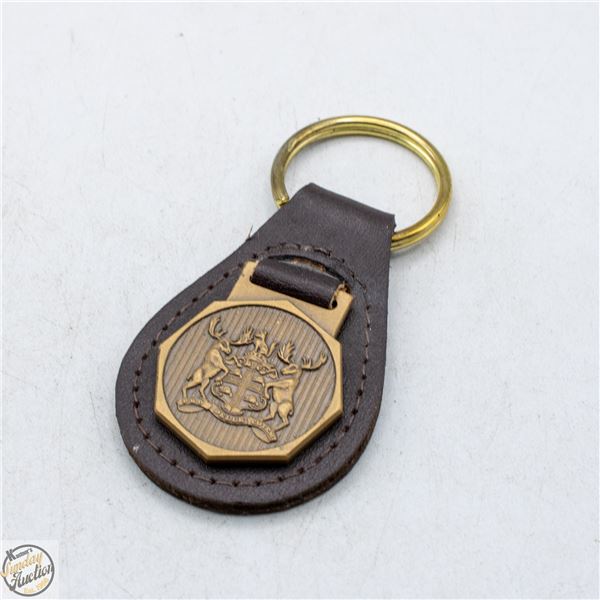 VINTAGE HUDSON BAY COMPANY LEATHER KEY FOB