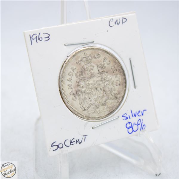 1963 CANADA 50 CENT COIN 80% SILVER