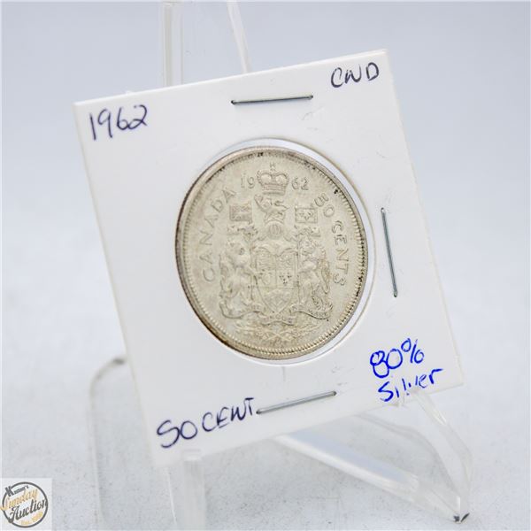 1962 CANADA 50 CENT COIN 80% SILVER