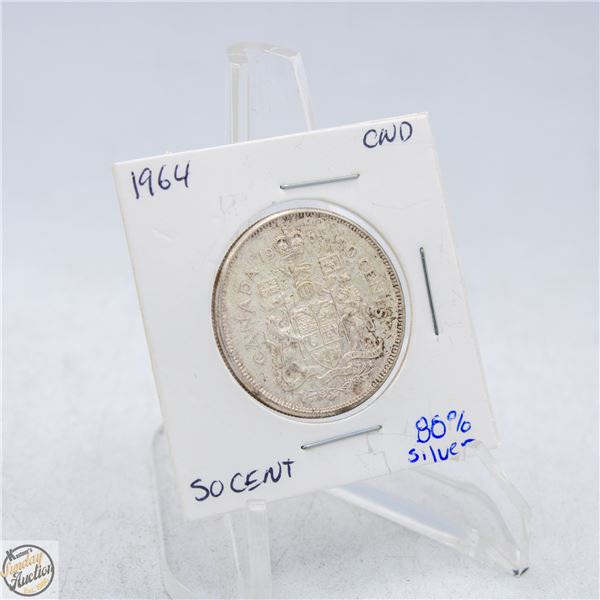 1964 CANADA 50 CENT COIN 80% SILVER