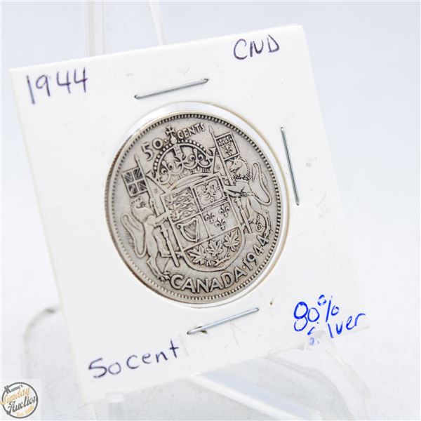 1944 CANADA 50 CENT COIN 80% SILVER