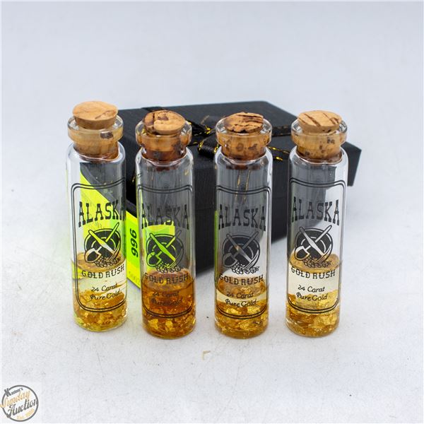 4 ALASKA GOLD RUSH 24K GOLD IN VIALS