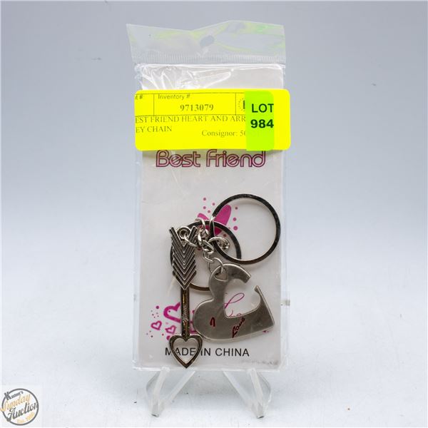 BEST FRIEND HEART AND ARROW KEY CHAIN