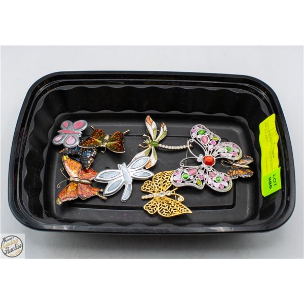 LOT OF VARIOUS BUTTERFLY BROOCHES
