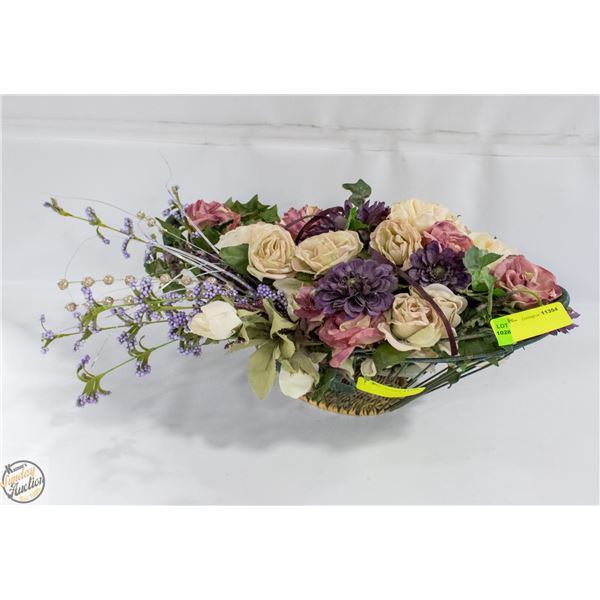VINTAGE ARTIFICIAL FLOWER BASKET