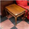 Image 1 : ORNATE WOODEN CURVED END TABLE WITH DRAWER