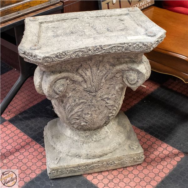 LARGE GARDEN PEDESTAL 24" X 14.5" X 30" VERY HEAVY