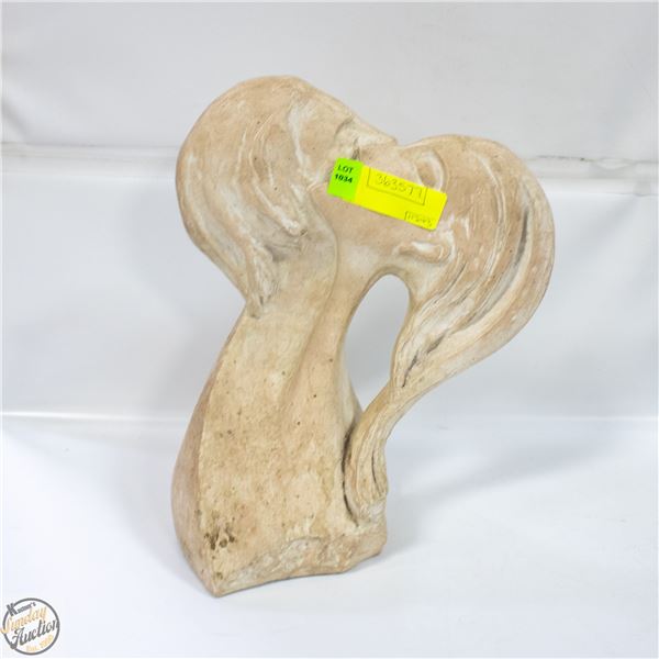 1980'S CARVED LOVERS IN PORCELAIN MARKED "FISHER"