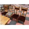 Image 1 : 4 OAK WOODEN DINING ROOM CHAIRS
