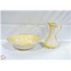 Image 1 : GLAZED CERAMIC WASHING PITCHER AND BOWL SIGNED