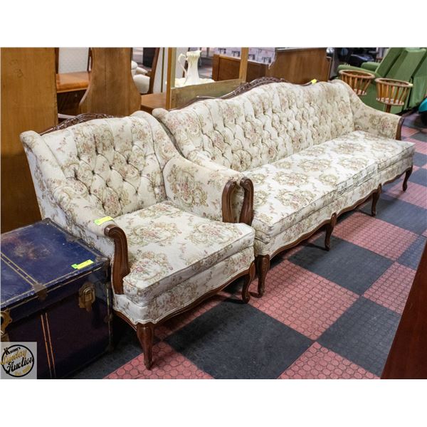 FRENCH PROVINCIAL SOFA AND CHAIR