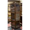 Image 1 : ANTIQUE HALF HEXAGONAL DISPLAY CABINET WITH BRASS