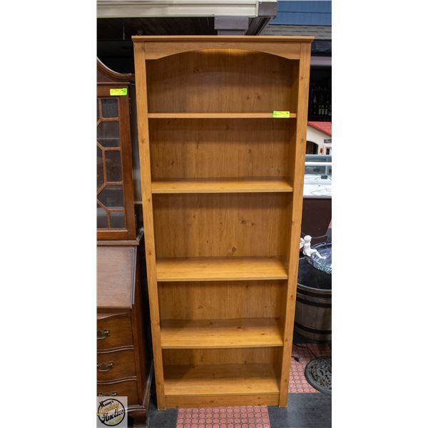 PINE VENEER BOOKSHELF 28" X 10" X 52"