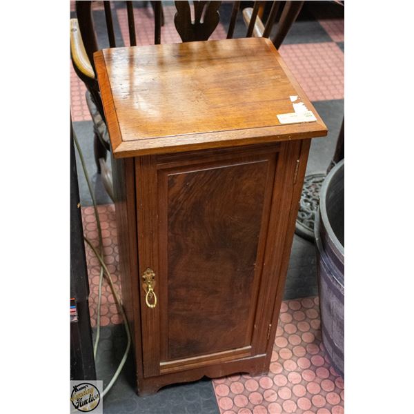 VICTORIAN WALNUT BEDSIDE CABINET 14.5" X 13" X 50"