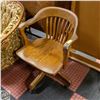 Image 1 : VINTAGE WOODEN OFFICE CHAIR ON CASTORS