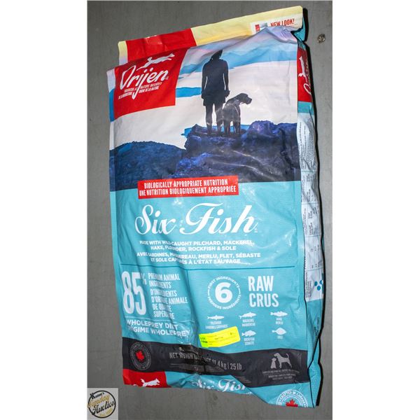 25LB ORIJEN ALL AGES DOG FOOD- SIX FISH