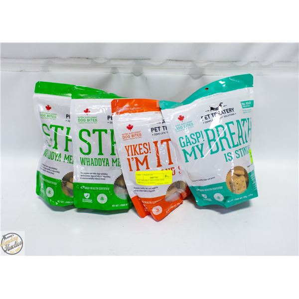4 X 240G PET TREATERY DOG TREATS- CALMING,