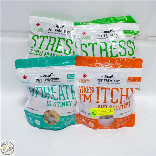 4 X 240G PET TREATERY DOG TREATS- CALMING,