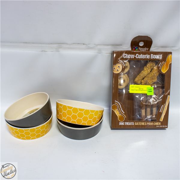 NEW- 4  BECO BAMBOO PET BOWLS