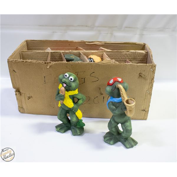 BOX OF 11 NEW GARDEN FROGS