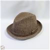 Image 1 : VINTAGE HERRINGBONE TWEED HAT SIZE 7-7.5, MEDIUM