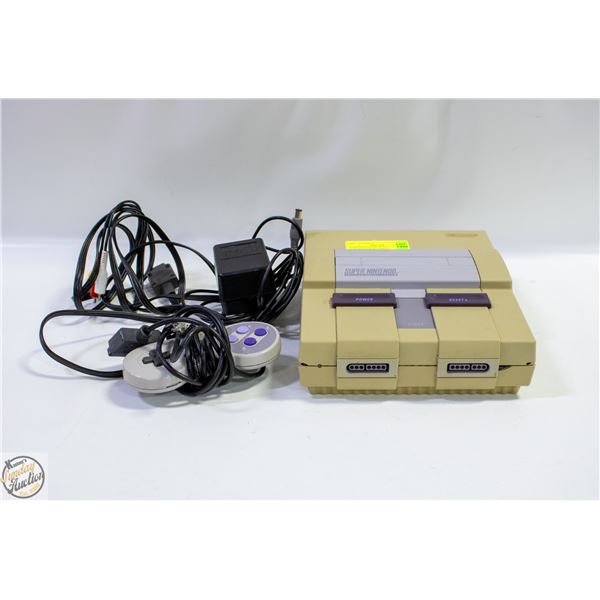 SUPER NINTENDO WITH 1 CONTROLLER & CABLES