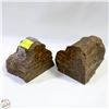 Image 1 : PETRIFIED WOOD BOOK ENDS (HAS INNER WRITINGS)