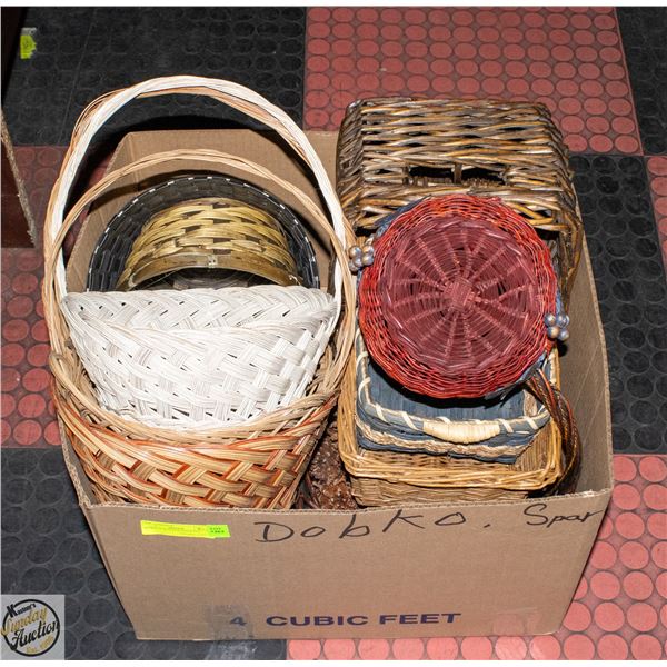 BASKETS- BOX LOT ASSORTED