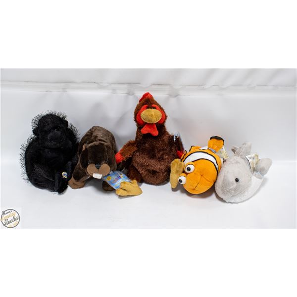 5 NEW OLD STOCK WEBKINS STUFFIES WITH ONLINE CODES