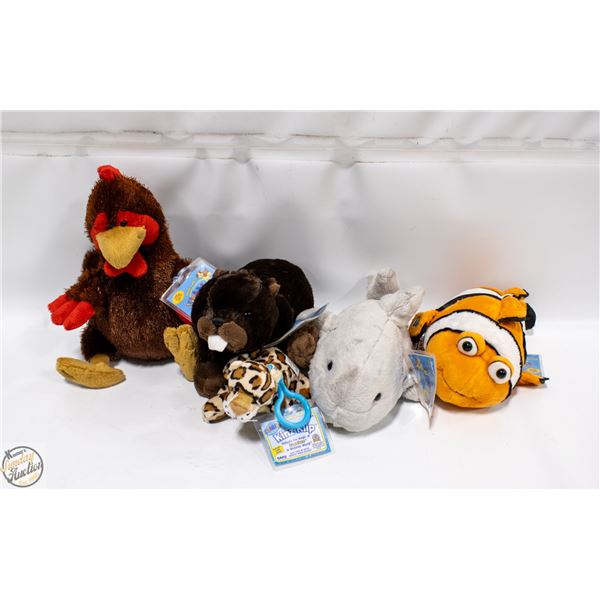 5 NEW OLD STOCK WEBKINS STUFFIES WITH ONLINE CODES
