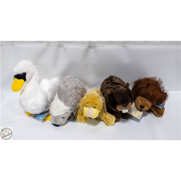 5 NEW OLD STOCK WEBKINS STUFFIES WITH ONLINE CODES