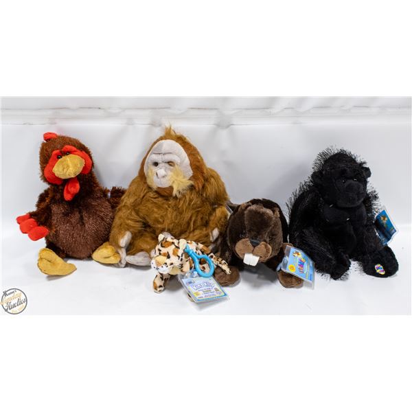 5 NEW OLD STOCK WEBKINS STUFFIES WITH ONLINE CODES