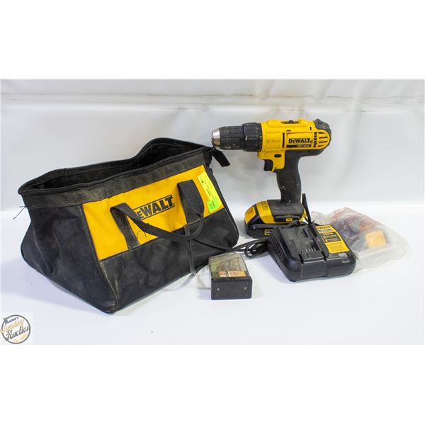 DEWALT DRILL BATTERY AND CHARGER