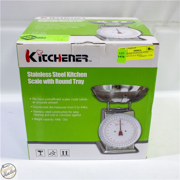KITCHENER STAINLESS STEEL KITCHEN SCALE WITH \