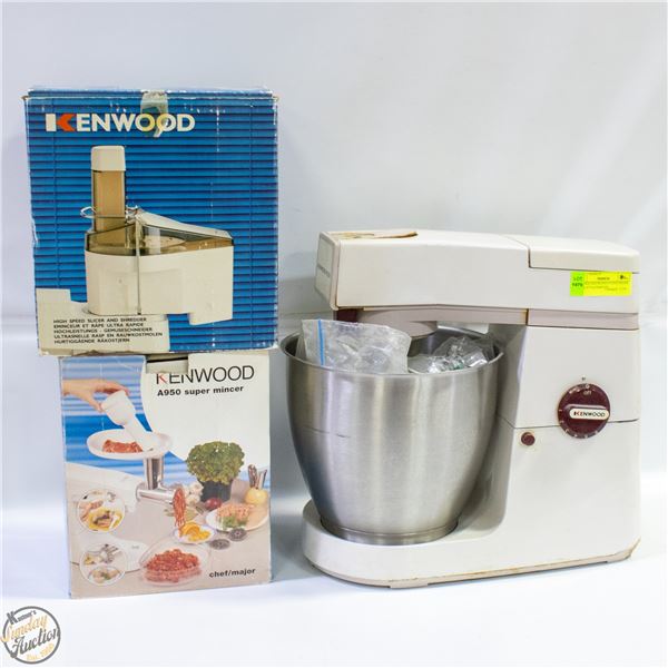 VINTAGE KENWOOD STAND MIXER WITH ATTACHMENTS