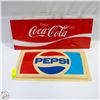Image 1 : 2 VINTAGE POP ADVERTISING SIGNS - PEPSI, COKE