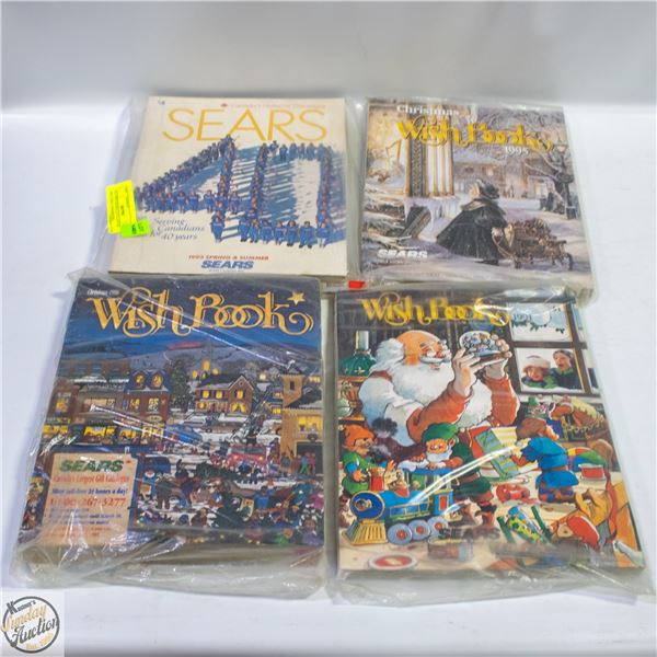4 X 1990'S SEARS CATALOGUES INCLUDES 3 WISHBOOKS