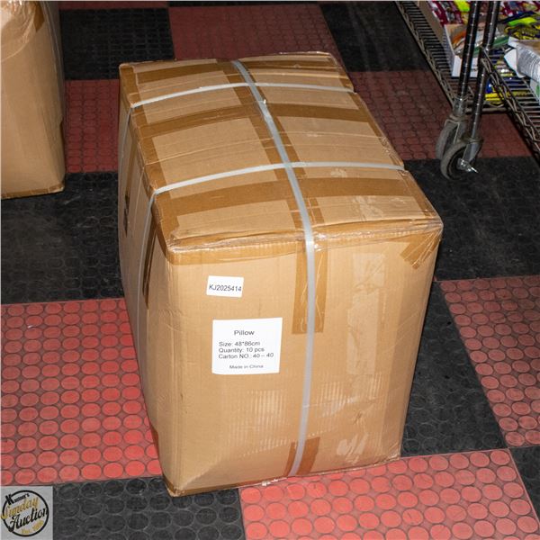 CASE WITH 10 STANDARD '100' PILLOWS - NEW